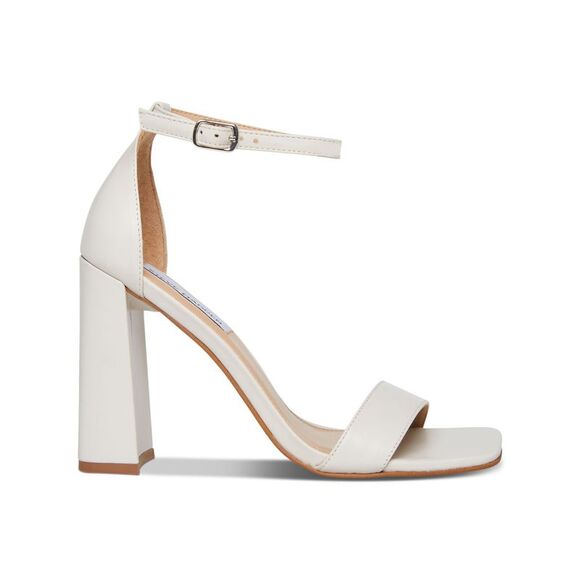 NWT STEVE MADDEN Womens Beige Tiaa Toe Block Heel Leather Heeled Sandal 8.5 M - Picture 3 of 5